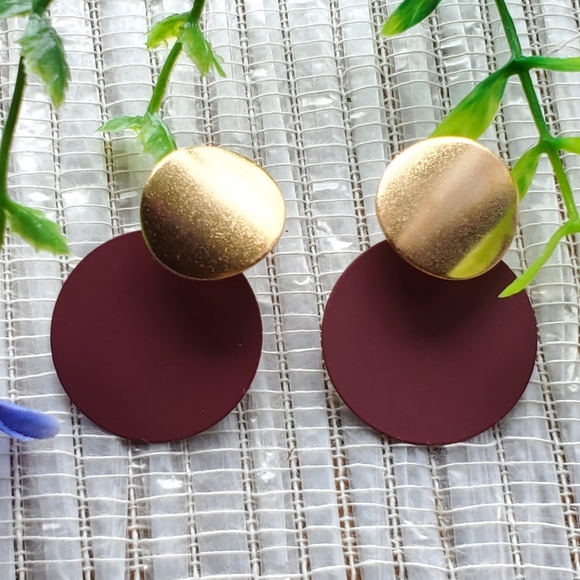 Fashion Bohemian Round Drop Metal Earrings, purple - Picture 4 of 13